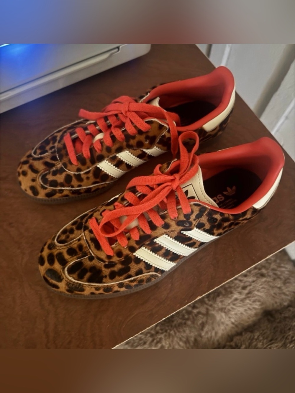 adidas Leopard Print Sneakers with Red and Cream Accents